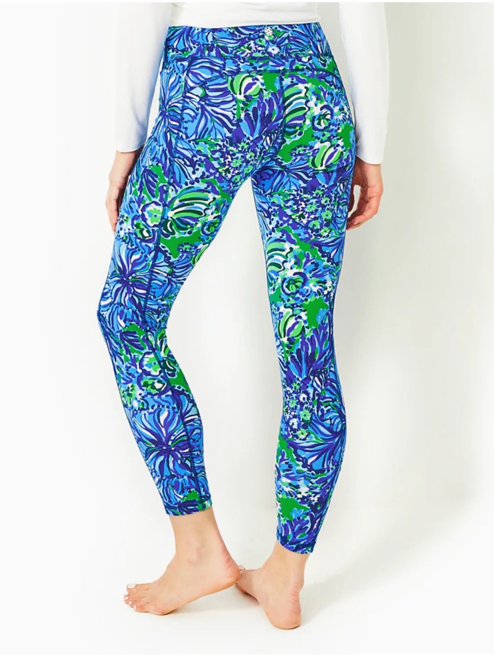 Lilly Pulitzer WEEKENDER HIGH RISE LEGGINGS, ABACO BLUE IN TURTLE AWE